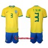 Virallinen Fanipaita + Shortsit Brasilia Thiago Silva 3 Kotipelipaita MM-Kisat 2022 - Lasten